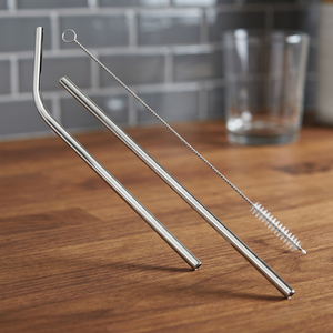 <b>Metal</b> Drinking <b>Straws</b> Reusable Cocktail Bar Accessories Minimalist Style 3 Pack - Product Image 5