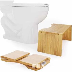 <b>Bamboo</b> Foldable Toilet <b>Stool</b> Solid Wood Anti Slip Step <b>Stool</b> For Bathroom Adult And Children - Product Image 5