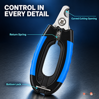 Pince coupe-ongles pour chien en acier inoxydable, coupe-griffes pour animaux de compagnie avec poignée antidérapante et verrou de sécurité pour le soin des griffes des chiens et des chiots
