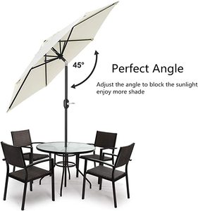 Parasol de jardin pliable solaire avec éclairage LED, parasol de patio, parasol d'extérieur pour jardin, terrasse, cour, piscine - Product Image 5