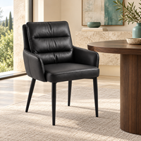Chaise de salle à manger de style italien moderne minimaliste nordique avec dossier et structure en métal pour la maison, le restaurant, l'hôtel