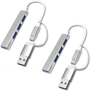 Hub USB <span class=keywords><strong>3</strong></span>.0 de Doble Cabezal 4 <span class=keywords><strong>en</strong></span> <span class=keywords><strong>1</strong></span>, Estación de Acoplamiento Multipuerto, Adaptador Tipo-C, Carcasa de Aluminio, <span class=keywords><strong>en</strong></span> Stock, Divisor de Expansión para Computadora - Product Image 1
