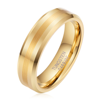 Bague en tungstène plaquée or 24 carats, bague en carbure de tungstène, bagues en tungstène pour hommes et femmes, bijoux tendance