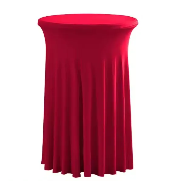 Faldas de mesa de cóctel para reunión de negocios, diseños para decoración de fiesta de boda, cubierta de rodapié de mesa Rectangular de tul