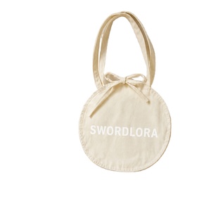 Sac fourre-tout en toile robuste et réutilisable, personnalisé avec logo, écologique, avec ruban et corde, impression publicitaire, couleur crème, pour usage quotidien, vente en gros - Product Image 1