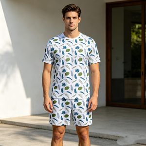 Ensembles pour hommes en maille 230 g/m², ensembles sportifs en maille tricotée respirante 100 % polyester pour hommes, ensemble de vêtements de sport et de fitness pour l'été, ensemble de basket-ball - Product Image 1