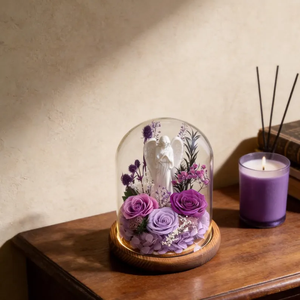 Rosa Eterna Sotto Cupola, Fiore Preservato, <span class=keywords><strong>Regalo</strong></span> Romantico per Moglie, <span class=keywords><strong>Fidanzata</strong></span>, <span class=keywords><strong>Anniversario</strong></span>, Compleanno - Product Image 4