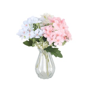 Bouquet d'hortensias artificiels en soie, fleurs roses, blanches et bleu clair, style campagnard, arrangement floral décoratif pour la maison et le jardin - Product Image 5
