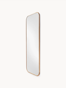 Factory Custom Carved <strong>Oak</strong> Wooden <strong>Mirror</strong> <strong>Rounded</strong> Rectangle Wave Edge Floor <strong>Mirror</strong> for Home Decor - Product Image 3