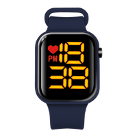 Jam Tangan Plastik Oval Fashion Sport Digital LED dengan Layar LED Diameter 30MM Daya Tahan Baterai 1 Tahun untuk Remaja Pria Anak-anak Unisex