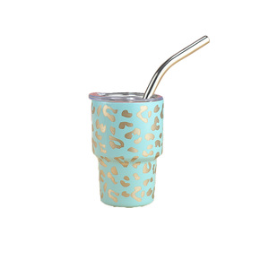 Copo de Viagem Isolado em Aço Inoxidável com Estampa de Leopardo, Mini Tumbler de 3oz para Shot <span class=keywords><strong>Glass</strong></span> - Product Image 4