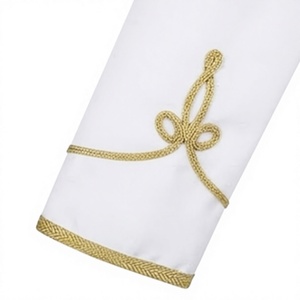 Veste de hussard blanc napoléonien du XVIIIe siècle, reproduction vintage, uniforme d'extérieur, tunique - Product Image 6