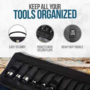 Customized 32 Pocket Repair Wrench Tote Storage <b>Bag</b> Folding Waterproof Oxford Fabric <b>Tool</b> Storage Square Pattern PC Outdoor Use - Product Image 6