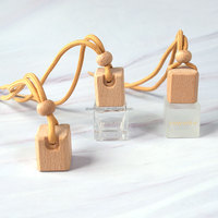 Flacon diffuseur de parfum pour voiture en verre mat carré de 8 ml, vide, avec bouchon à vis et emballage carton – Vente chaude