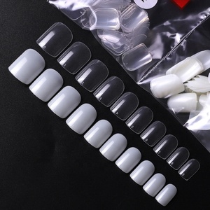 500 pièces/sac populaire Nail <span class=keywords><strong>Patch</strong></span> carré peint tête ronde artificielle l <span class=keywords><strong>ongles</strong></span> Salon français <span class=keywords><strong>ongles</strong></span> conseils - Product Image 1