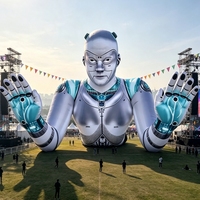 Modelo de Robot Humanoide Inflable Gigante Personalizado, Guerrero de IA de Ciencia Ficción, Dibujo Animado para Carnaval