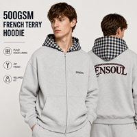 Drop-Shoulder Karierte Baumwoll-Crop-Hoodies Neues Designer-Modell Beidseitig Tragbar Übergroße XL-Größe Maßgefertigter Schwergewichts-Hoodie Hersteller