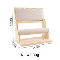 Support à bijoux multifonctionnel détachable avec cadre en bois naturel pour colliers, bracelets, bagues et boucles d'oreilles, pour présentation en magasin