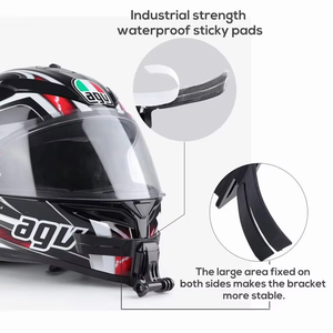 Logo/emballage personnalisés disponibles : Kit adhésif de fixation mentonnière pour casque ABS, accessoires pour caméra <span class=keywords><strong>GoPro</strong></span> <span class=keywords><strong>Hero</strong></span> 13 12 Insta360 X4 DJI - Product Image 3