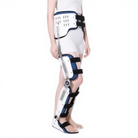 Attelle de genou médicale, cadre en acier, composite, articulée, réglable, support de genou orthopédique, immobilisateur de jambe