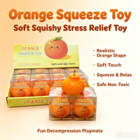 Jouet de simulation d'orange à presser, doux et moelleux, design réaliste en forme de fruit, jouet anti-stress et de décompression pour enfants