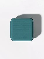 Boîte en pulpe moulée de bagasse écologique et biodégradable de couleur verte teinte avec autocollant de marque personnalisé