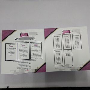 Tarjetas de Exhibición Impresas Personalizadas para Servicios de Peluquería y Recomendaciones de Productos para Pelucas en Empaques de Salón - Product Image 3