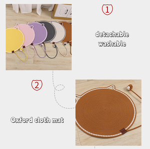 Cotton Rope Weaving Cat Wear-resistant Sleeping Mat Washable Breathable Durable Cartoon Pet Play Rest Mat Cat <b>Scratching</b> <b>Pad</b> - Product Image 4