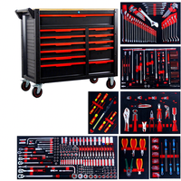 Coffret à outils roulant en acier inoxydable pour réparation automobile, 258 pièces, OEM Caja De Herramientas