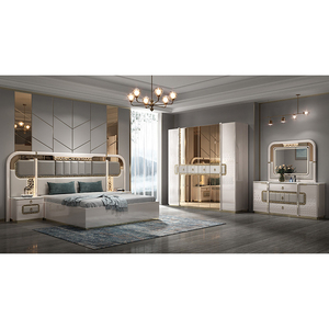 2026 vendita all'ingrosso moderno stile di lusso in legno <span class=keywords><strong>soggiorno</strong></span> Set di mobili con supporto TV a parete 1.8m letto matrimoniale - Product Image 6
