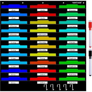 Wall <b>File</b> Organizer 30 Pockets 42x13.9x7 Inches Nylon Office <b>Storage</b> Pocket Chart Behind Doors On Walls - Product Image 1