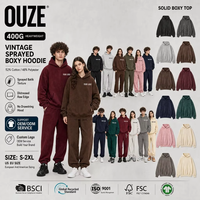 Sweat à capuche polaire pour homme 400 g/m² épais, coupe oversize, style streetwear, anti-boulochage, uni, personnalisable avec logo, pull-over