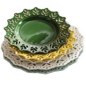 Platos Redondos de Porcelana Blanca, Duraderos, de Color Personalizado, con Borde Azul, para Hogar y Restaurante - Product Image 5