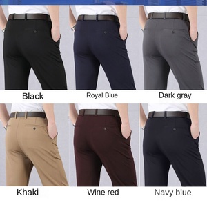 Vente en gros de pantalons et pantalons pour hommes décontractés <span class=keywords><strong>Slim</strong></span> Fit <span class=keywords><strong>pantalon</strong></span> droit élastique d'affaires <span class=keywords><strong>pantalon</strong></span> <span class=keywords><strong>chino</strong></span> en polyester - Product Image 4