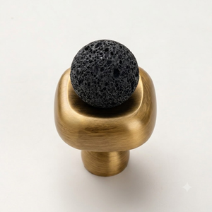 Luxury Brushed Brass <strong>Holder</strong> with Porous Volcanic Stone Sphere Aromatherapy <strong>Diffuser</strong> Set for Home Office Decor - Product Image 3