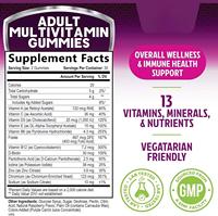Gommes multivitaminées pour adultes, soutien nutritionnel quotidien, soutien immunitaire, vitamines A, C, D, B12, flacon de 60 unités pour femmes et hommes