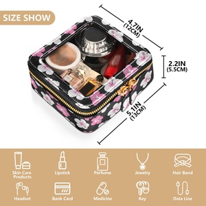 Hawaiian Hibiscus Flower Travel Toiletry Bag Zipper Small Make up Travel Organizer Cosmetic Bag Custom Women Clear Makeup Bag - Product Image 4