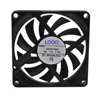 Kipas Pendingin DC 5V/12V/24V Rendah Kebisingan 80x80x10mm Ultra Tipis dengan Bantalan Bola Tahan Lama untuk Peralatan Industri yang Tenang