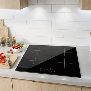 Table de cuisson à induction électrique intégrée de 59 cm, 6800 W, avec 4 zones, commande tactile, plaque vitrocéramique noire, pour appareils de cuisine - Product Image 4