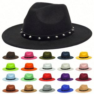 Chapeaux unisexes en feutre avec ruban décoratif, style vintage, à large bord, Panama, Cowboy, Fedora, pour fêtes, personnalisables - Product Image 1