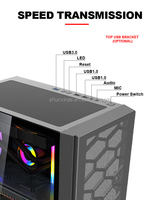 Boîtier PC M-ATX en alliage d'aluminium avec panneau latéral et ports audio avant, pour ordinateur de bureau gaming, facile à transporter