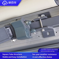 Toldo Retráctil Motorizado con Brazo Curvo Newhoo - Toldo para Patio Exterior con Protección UV Impermeable y Resistente al Viento