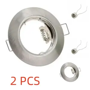 2 uds, gran oferta, marco de luz descendente de Color blanco y negro níquel, accesorio de foco redondo Mr16 <span class=keywords><strong>GU10</strong></span> con tapa de lámpara, iluminación interior - Product Image 2