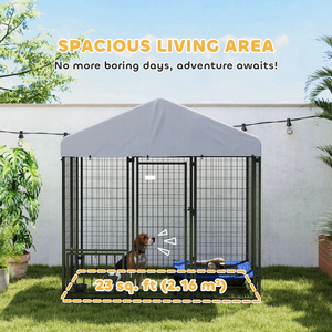 Ampia Cuccia per Cani da Esterno con Tetto Resistente all'Acqua e ai Raggi UV, Innovativa Stazione di Alimentazione Integrata - In Vendita - Product Image 3