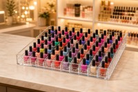 Boîte de présentation transparente pour vernis à ongles en acrylique Calic, 120 emplacements, pour salon de beauté, taille personnalisée, OEM, vente en gros