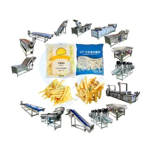 Batatas fritas automáticas Make Set Machine Uma Fabricação Des Frite Frozen French Fries Linha De Produção