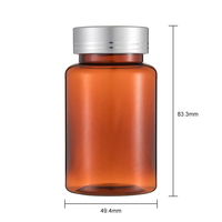 Bouteille capsule en plastique PET 120 ml, anti-lumière, avec logo personnalisé disponible, pour le stockage de compléments alimentaires et de produits de santé