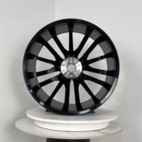 Jante en alliage d'aluminium moulé 22x9 5x112 Hyper Black Deep Dish Sport entièrement peinte 25mm ET pour Audi, SUV et berline