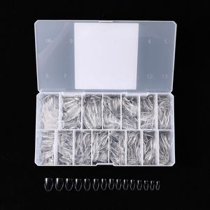 Tips Kuku <span class=keywords><strong>Gel</strong></span> Pendek Lembut Alami Bentuk Almond, Tanpa Lipatan, Ultra Tipis, OEM Pabrik, Full Cover Transparan, 750 Pcs, 15 Ukuran - Product Image 3