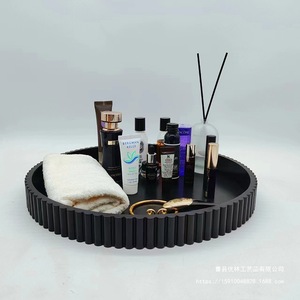 Round Cosmetic <b>Storage</b> <b>Tray</b> MDF Minimalist Design For Bathroom Vanity Decorative <b>Tray</b> - Product Image 1